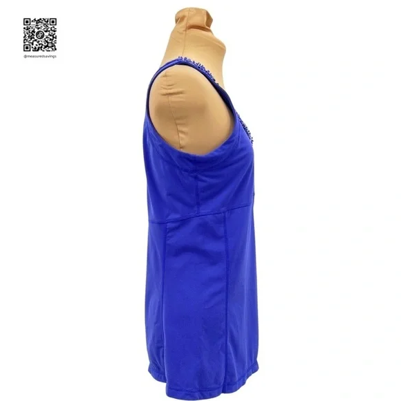 Lucy - (Large) Purple Athletic Tank with Fringe Trim - Picture 6 of 9